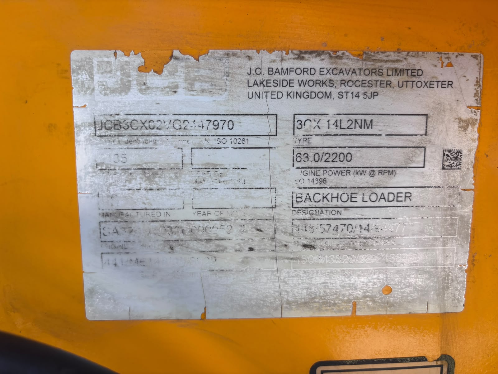 2014 JCB 3CX ECO TLB (PCS643)